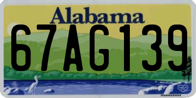 AL license plate 67AG139