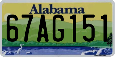 AL license plate 67AG151