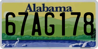 AL license plate 67AG178