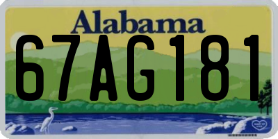 AL license plate 67AG181