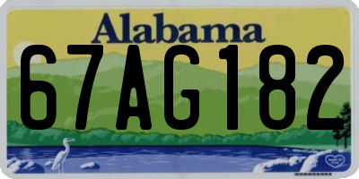 AL license plate 67AG182