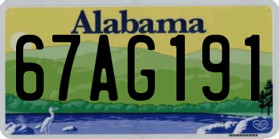 AL license plate 67AG191
