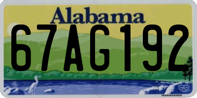 AL license plate 67AG192