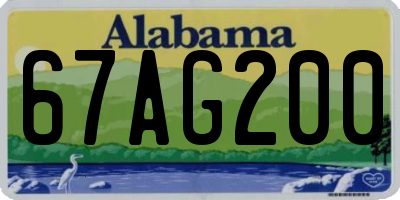 AL license plate 67AG200