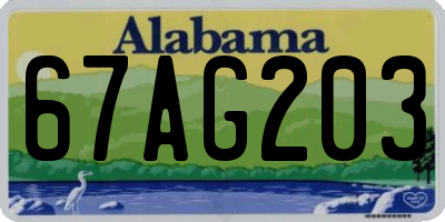 AL license plate 67AG203