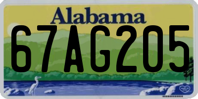 AL license plate 67AG205