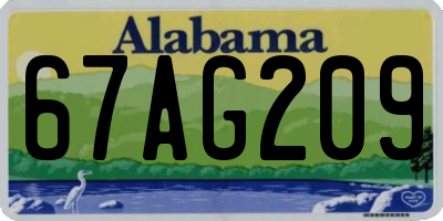 AL license plate 67AG209