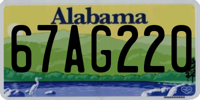 AL license plate 67AG220