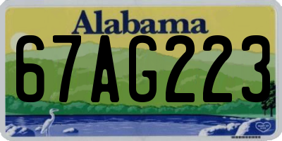 AL license plate 67AG223