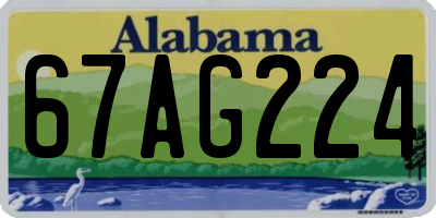 AL license plate 67AG224