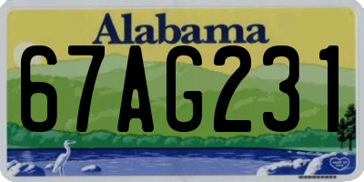 AL license plate 67AG231
