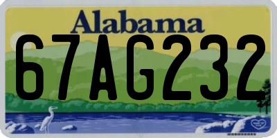 AL license plate 67AG232