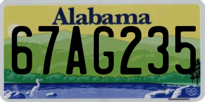 AL license plate 67AG235