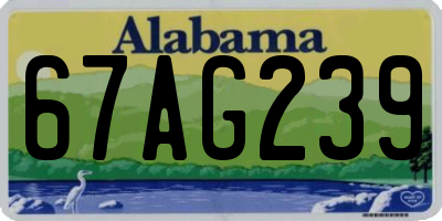 AL license plate 67AG239