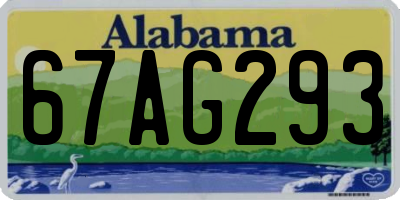 AL license plate 67AG293