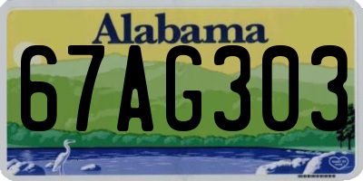 AL license plate 67AG303