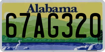 AL license plate 67AG320
