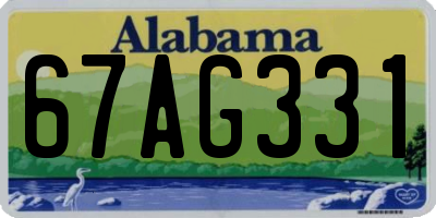 AL license plate 67AG331