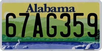AL license plate 67AG359