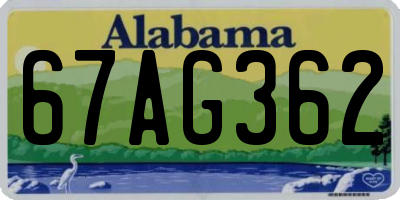 AL license plate 67AG362