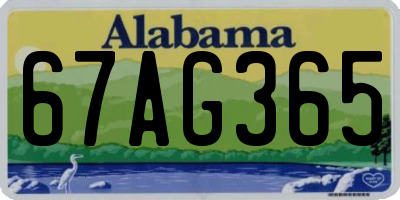 AL license plate 67AG365