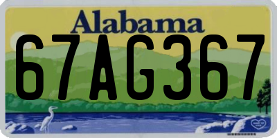 AL license plate 67AG367