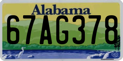 AL license plate 67AG378