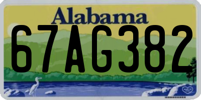 AL license plate 67AG382