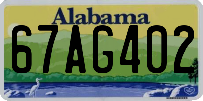 AL license plate 67AG402