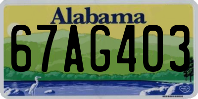AL license plate 67AG403