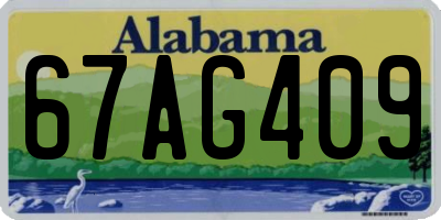 AL license plate 67AG409