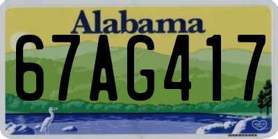 AL license plate 67AG417