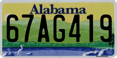 AL license plate 67AG419