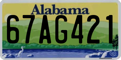 AL license plate 67AG421