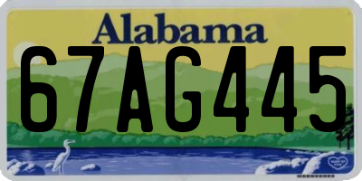 AL license plate 67AG445
