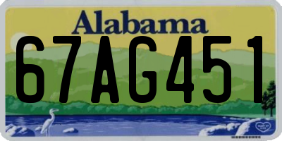 AL license plate 67AG451