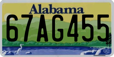 AL license plate 67AG455