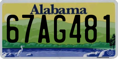 AL license plate 67AG481