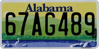 AL license plate 67AG489