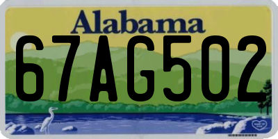 AL license plate 67AG502