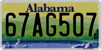 AL license plate 67AG507