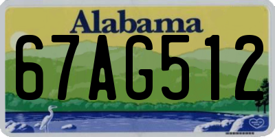 AL license plate 67AG512