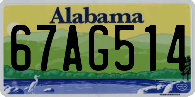 AL license plate 67AG514