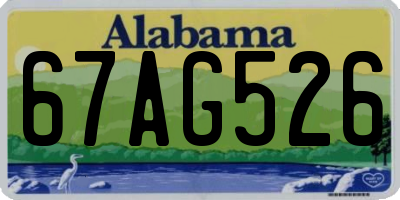 AL license plate 67AG526