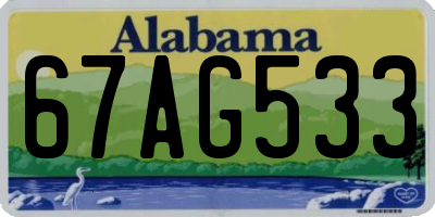 AL license plate 67AG533