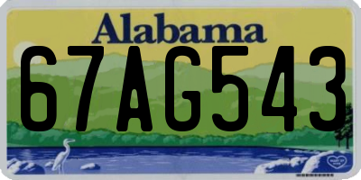 AL license plate 67AG543