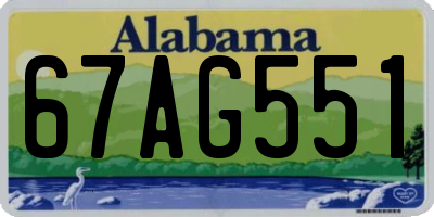 AL license plate 67AG551