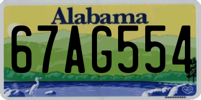 AL license plate 67AG554