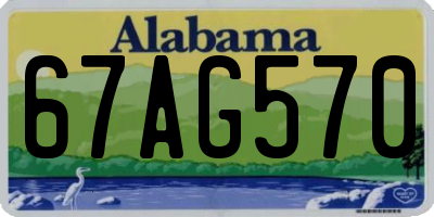 AL license plate 67AG570