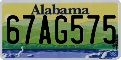 AL license plate 67AG575